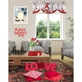 thumbnail image 5 of Valentine's Day Tie Up Valances Curtain, Gnome Couple Adjustable Rod Pocket Short Window Treatment Tie Up Curtains Valances for Kitchen Living Room Bathroom 42x18 Inches, 5 of 9