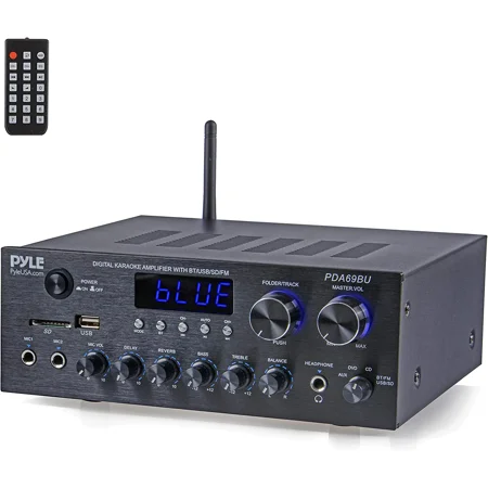 Pyle Bluetooth Home Audio Amplifier Dual Channel Sound Audio System, Compatible with All of Your Favorite Bluetooth Devices (iPhone, Androids, Smartphones, iPad, Tablets, etc.)