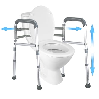 RMS Toilet Safety Frame Rail Folding Portable Bathroom Toilet Safety Rails Handrail Toilet Bars With Adjustable Height