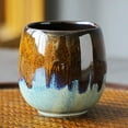 thumbnail image 2 of Espresso Cups Ceramic Cup Espresso Coffee Cup Small Tea Cups Tasting Cups Ceramic Mate Cup (2 x 3Oz, Brown), 2 of 9