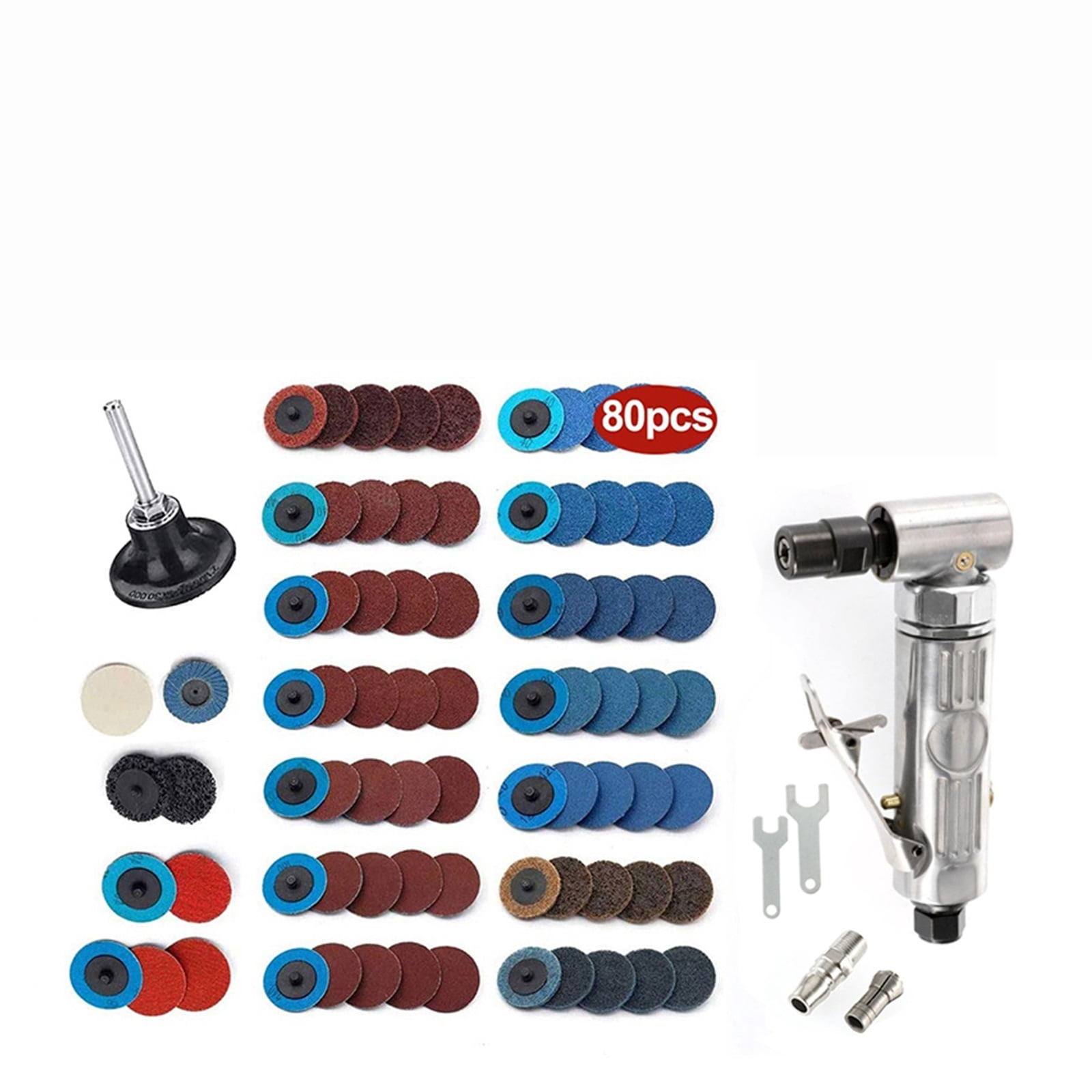 Poratble Mini 1/4 Air Angle Die Grinder 90 Degree Pneumatic Grinding Polisher Mill Engraving Machine With Sanding Discs Tool Kit