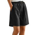 thumbnail image 2 of Women's Basketball Lace Trim Shorts, Patchwork Athletic Mid-Thigh Shorts, Elastic High Waist Workout Shorts, Loose Fit Sport Shorts, Yoga Exercise Shorts, Casual Streetwear Bottoms Black M, 2 of 7
