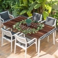 thumbnail image 2 of Farmhouse Green Garland Table Cloths for 6 Foot Rectangle Tables, Spring Black Plaid Wood Grain Patio Waterproof Elastic Fitted Tablecloths, Washable Rectangular Table Cover for Camping, 2 of 8