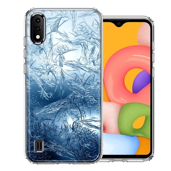 MUNDAZE For Samsung A01 Blue Ice Design Double Layer Phone Case Cover