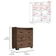thumbnail image 3 of JERFIT Modern 4-Drawer Dresser with Double Drawer, Particle Board Storage Chest for Bedroom, Dark Brown, 3 of 7