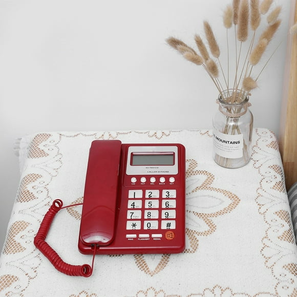 Teléfono Con Cable de Escritorio, Teléfono Fijo Con Cable para Hotel en Casa, Pantalla de Identificación de Llamadas, Teléfono Fijo Con Pantalla de Fecha en Tiempo Real