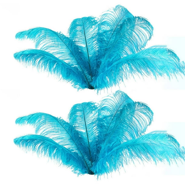 20 Piezas de Plumas de Avestruz Naturales Decoración para Fiesta de Boda Lago Azul 20-25cm