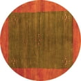 thumbnail image 1 of Ahgly Company Indoor Round Abstract Orange Contemporary Area Rugs, 8' Round, 1 of 1