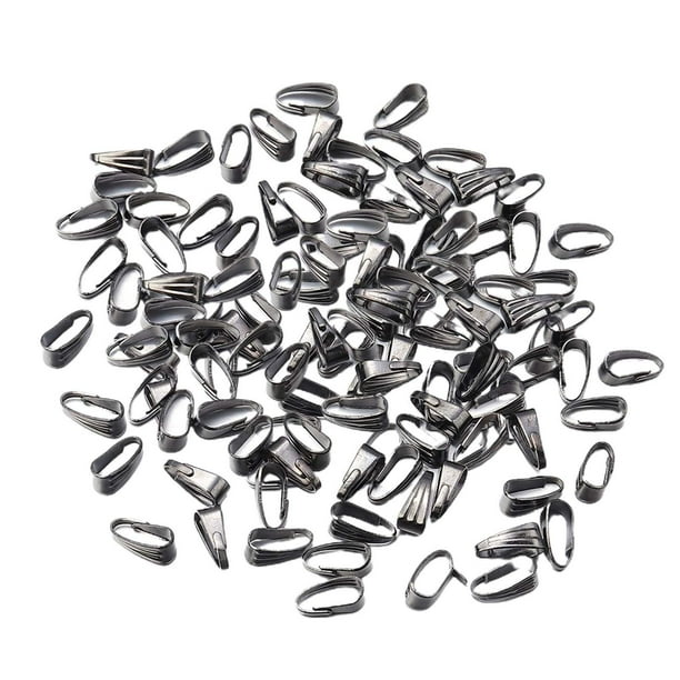 200 cierres de , ganchos para collares, suministros de joyería, hebilla, conectores de fianza de garra de metal para hacer pulseras, dijes Negro plata