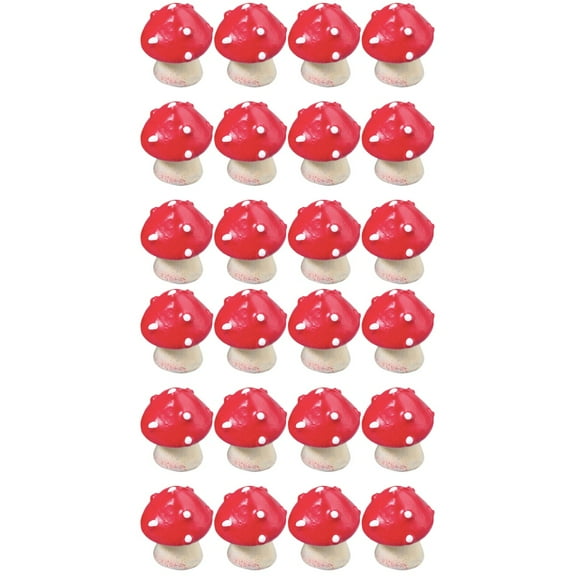 Mobutofu Red Plastic Micro Landscape Adornment for Friends 24Pcs