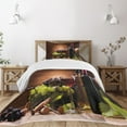 thumbnail image 3 of Ambesonne Wine Quilted Bedspread Set 2 Pcs, French Gourmet Tasting, Twin Size, Brown Ruby Pale Green, 3 of 6