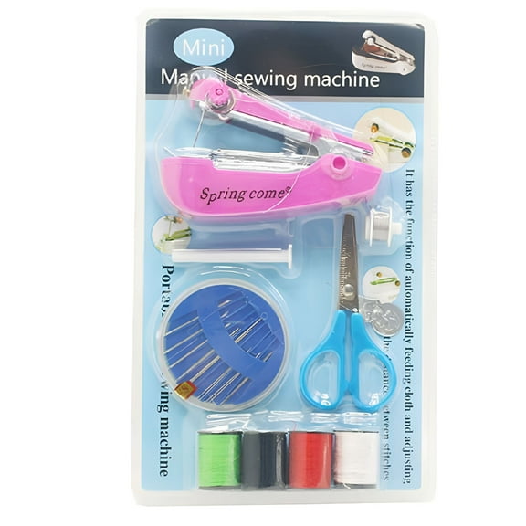 FACEGA Mini Portable Sewing Tool,Handheld & Travel Quick Repairs Sewing Machines For Fabrics,Clothes - Purple