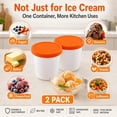 thumbnail image 5 of Premium Ice Cream Containers (2 Pack - 1 Quart Each) Perfect Freezer Storage Tubs Container with Silicone Lids for Ice Cream, Sorbet and Gelato - Orange, 5 of 10