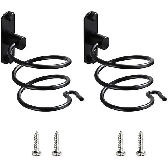 2 Piece Hair Dryer Holder Black Spiral Hair Dryer Holder Hair Dryer Wall Mounted