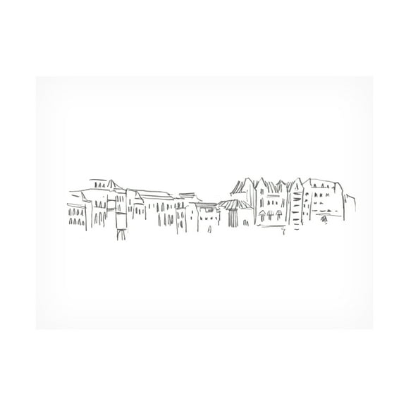 Canvas Wall Art - Annie Warren 'Travel Sketch II' Wall Art for Living Room, Bedroom, or Office Décor by Trademark Fine Art - 19 x 14 Inches