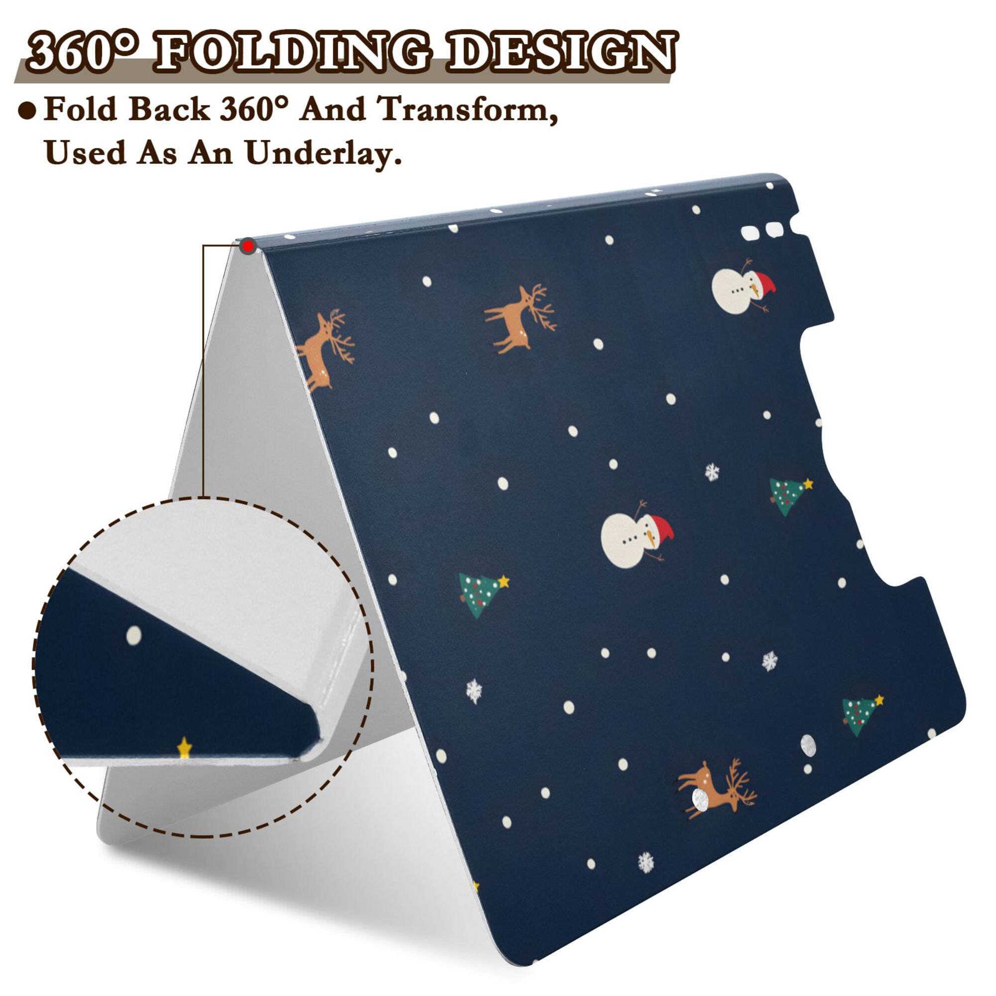 FORMRS A4 Clipboard Folder with Pen Holder Horizontal Foldable School Office Binder, Christmas Whimsy