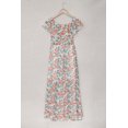 thumbnail image 1 of ABPHQTO Vestido largo con volantes florales y hombros descubiertos para mujer, 1 of 5