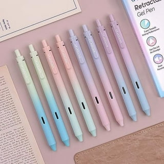 Pastel Pens, 6pcs Cute Coloured Gel Pens For Writing, 0.5mm Aesthetic Pens  For Adult And Kids Colouring, Retractable Writech Pens, School Office Stati