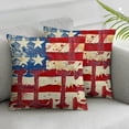 thumbnail image 3 of nygtbtfer Flower Patriotic Decorative Pillowcase Set of 2, Porch Outdoor Home Decor, American Flag USA Map Freedom Cushion Case White, 3 of 7