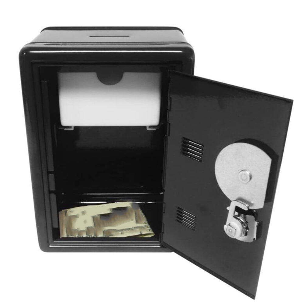 Mini Kids Safe Box with Key Lock, Black