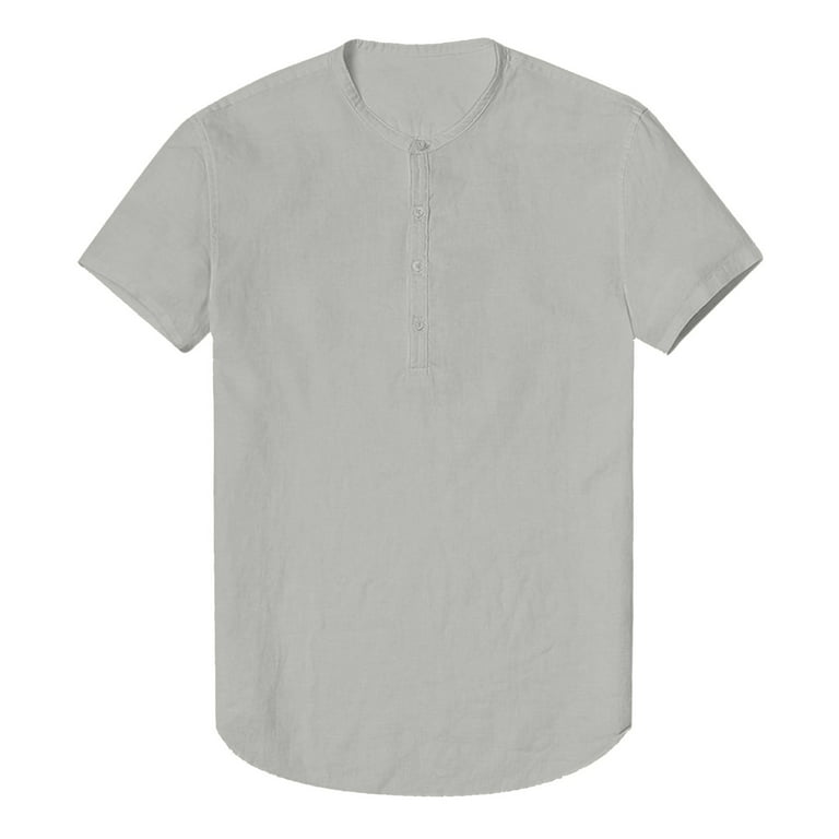 KSCYKKKD Summer Men's Casual Loose Short Sleeve Shirt Button Down