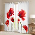thumbnail image 2 of Homewish Teens Chic Floral Flowers Blackout Curtains Set of 2 (52x84 Each),Spring Garden Window Curtains,Green Red Curtains and Drapes,Breathable Home Decor, 2 of 6