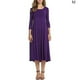 thumbnail image 3 of Qarigey Vestido de mujer Cuello Otoño Vestido de mujer Traje de cuello Media manga Vestido de columpio grande Vestidos Violeta METRO, 3 of 6