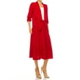 thumbnail image 5 of FashionStream A-line Long Knit Red Solid Skirts, 5 of 8