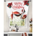 thumbnail image 3 of Christmas Tie Up Curtains for Window, Xmas Gnomes Red Botanical Red Green Thermal Insulted Balloon Shade Adjustable Rod Pocket Curtains Valance Panels for Kitchen Bathroom Café 42 x 54, 3 of 7