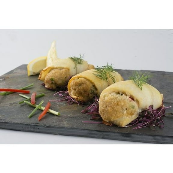 Miss Sallys Raw Unbreaded Flounder Roll with Stuffing Crabmeat, 10 Pound