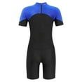 thumbnail image 2 of iEFiEL Kids Girls Swimsuit One-piece Short Sleeves Bathing Suit Rash Guard Royal Blue 4, 2 of 7