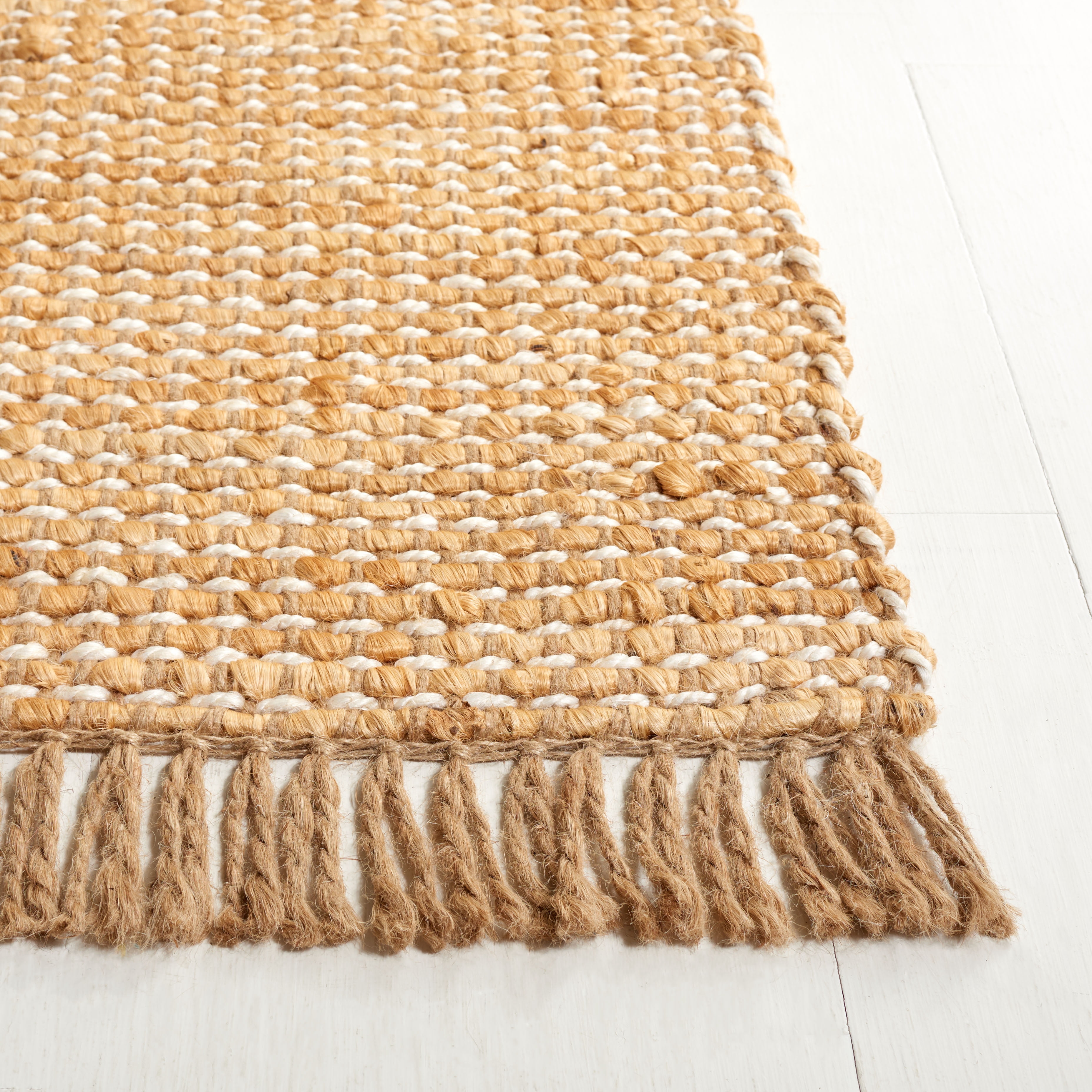SAFAVIEH Natural Fiber Pierce Solid Area Rug, Natural/Ivory, 8' x 10'