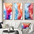 thumbnail image 1 of Designart "Blue and Red Liquid Ink Composition" Minimalism Framed Wall Art Set Of 3 - Blue Abstract Minimalism Frame Gallery Wall Set For Home Decor, 1 of 6