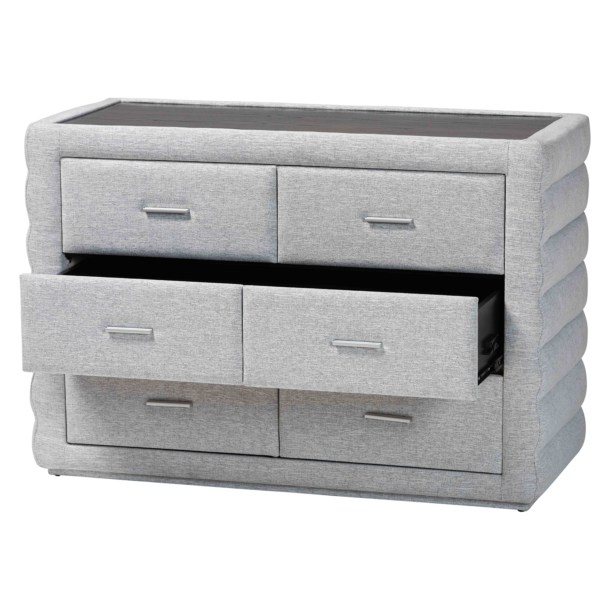 Baxton Studio Cadmus Modern Dresser, 4-Drawer, Light Grey