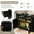 thumbnail image 6 of Euroco Modern Buffet Cabinet with Storage, 55.1" Large Sideboard with 2 Drawers,Curved Side Door & 3-Tier Shelves, Wood Coffee Bar Cabinets for Kitchen Living Room,Black, 6 of 9