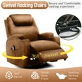 thumbnail image 3 of Korser Swivel Rocker Recliner Chair with Massage Faux Leather for Living Room,Lightbrown, 3 of 8