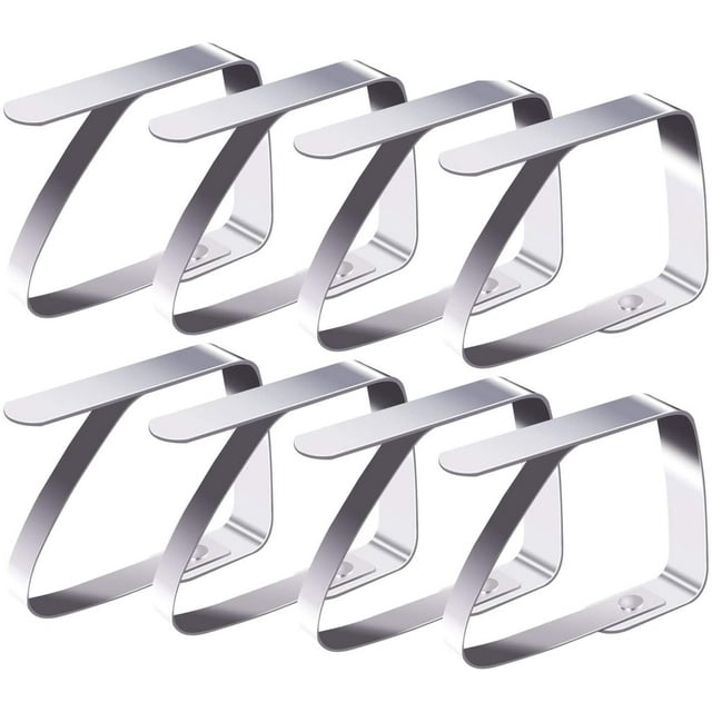 Juego de 8 pinzas para mantel de acero inoxidable antideslizantes