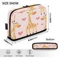 thumbnail image 3 of Wobogo Adorable Cartoon Giraffes Heart Pattern Large Capacity Durable Zippered Pencil Case Portable Stationery Storage Organizer Bag for Study Office Travel, 3 of 7