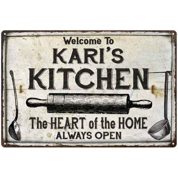 KARI'S Kitchen Farmhouse Sign Gift 8x12 Metal 208120033419