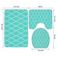 thumbnail image 3 of Turquoise Geometric Quatrefoil Pattern Bathroom Rugs Sets 3 Piece,Toilet Cover Set,Absorbent Non Slip Bathroom Mats Sets with U-Shaped Contour Rug Toilet Rug Set, 3 of 5