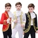 thumbnail image 1 of Traje de teatro de corte para niños y niños con vestido de actuación de príncipe azul en el escenario con flores doradas, 1 of 5