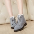 thumbnail image 2 of KEGIRLOM Women's Fashionable Casual Versatile Plus-Size Snow Boots Lightweight And Comfortable Fall And Winter Style Trendy Short Boots With Fleece Lining. Gray Size 10, 2 of 7