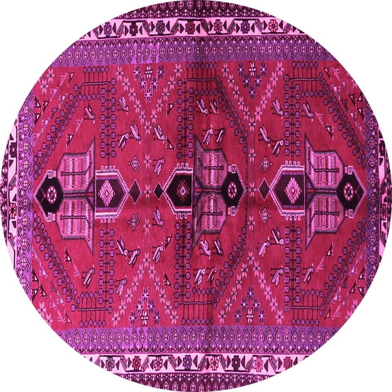 Ahgly Company Indoor Round Persian Pink Traditional Area Rugs, 6' Round