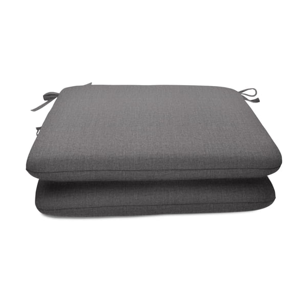 Casual Cushion Outdoor Chair Cushion, Sunbrella Fade & Water Resistant for Patio Dining Chairs, Kitchen & Porch Benches, 20"W x 18"D, 2.5" thick, Reversible, Cast Slate