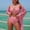*Watermelon Red, variant on ClodeEU Women's Plaid Print Printed Bikini 3 Piece Set ,Bathing Swimsuit with Cover Ups Kimono Blue,Womens Plus L
