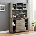 thumbnail image 2 of Farmhouse Wine Cabinet with Wine Rack Grey, 2 of 5
