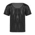 thumbnail image 2 of TOOYOU Girls T-Shirt Casual Sequin Glitter Clothes Party Gown Short Sleeves Top Girls Basics Cute Clothes Black Size 4-5 Years, 2 of 5