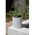 thumbnail image 4 of PRZL Planter - Large Round Planter for Indoor or Outdoor Patio/Balcony | Made from Plastic & Concrete with Drainage Holes | Modern Décor for Flowers, Trees, Tall Plants (6 inch White), 4 of 17