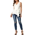 thumbnail image 2 of INSPIRE CHIC Hauts d'Été Sans Manches à Encolure en V Portefeuille à Taille Nouée pour Femmes, 2 of 6