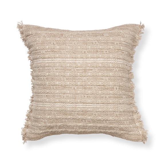 Better Homes & Gardens Chunky Woven Throw Pillow, 20" x 20", Square, Neutral Shade
